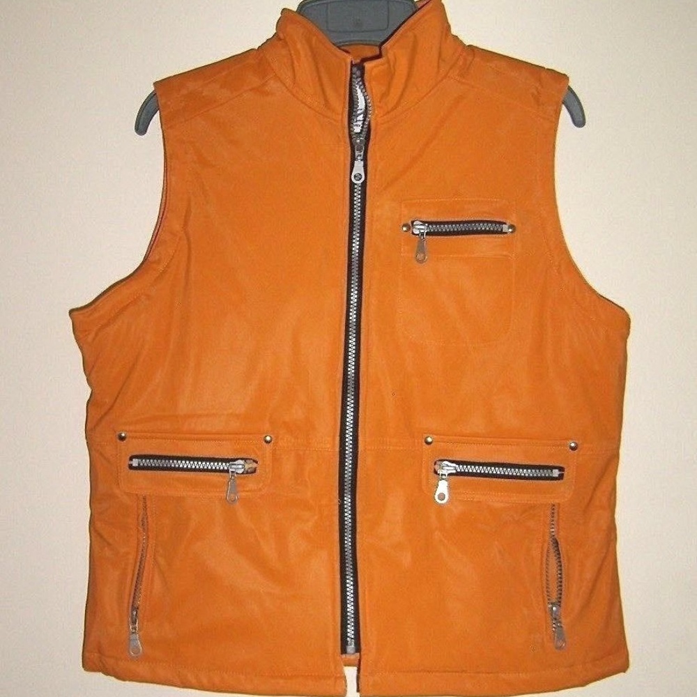 Vintage 3 Pockets 6 Zipper Jacket Coat Vest Top